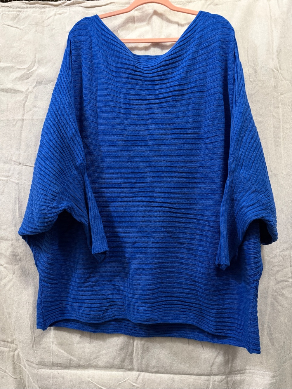 SHEIN Curve Cable Knit Sweater - Royal Blue